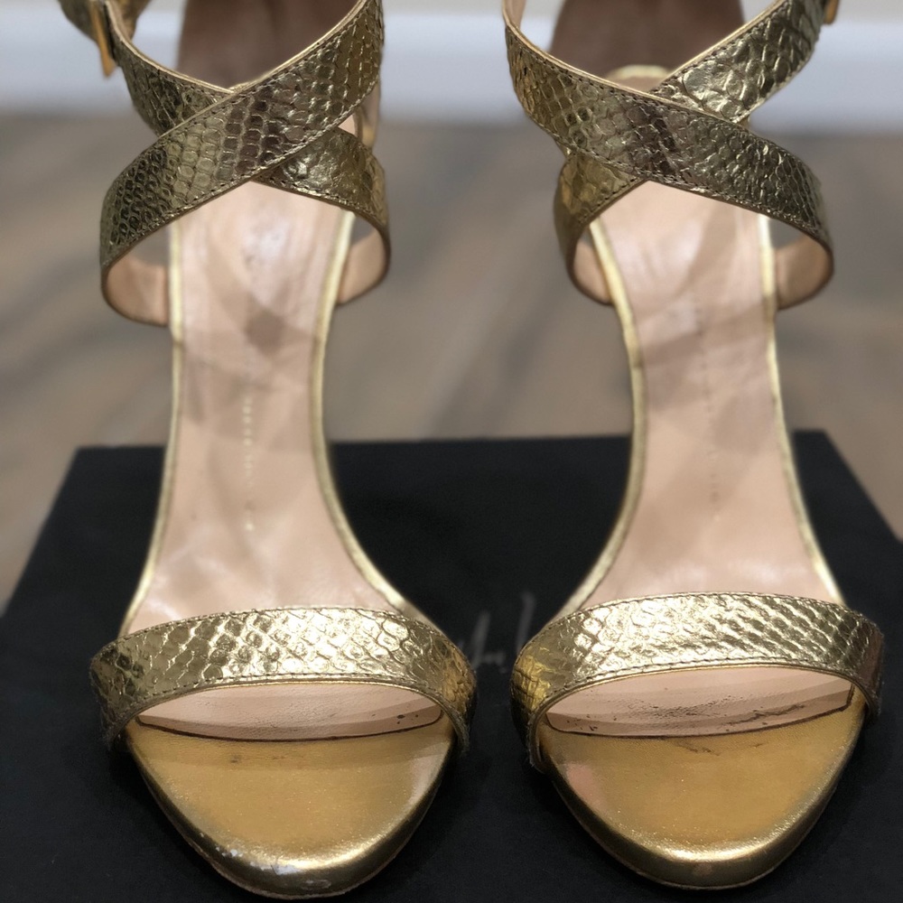 Giuseppe Zanotti Python Printed Gold Stilettos - image 5